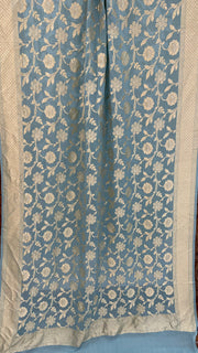 Pure Khaddi Georgette Dupatta - water zari - The Handlooms