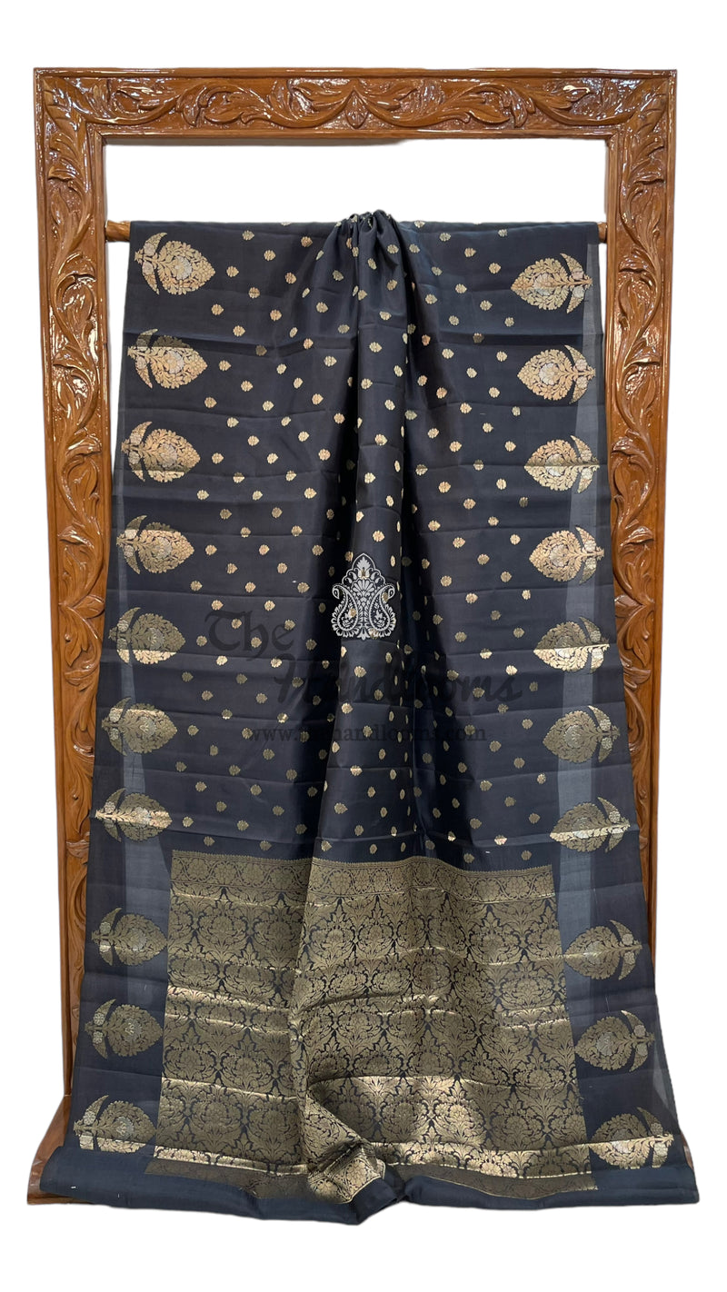 Pure Mango Silk Banarasi Handloom Saree - The Handlooms