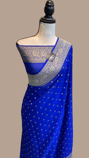 Khaddi Georgette Banarasi Saree - Gold zari - The Handlooms