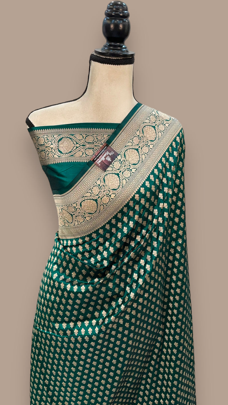 Pure Katan Silk Banarasi Handloom Saree - All over Jaal work - The Handlooms