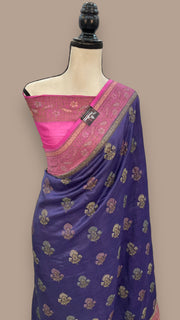 Pure Butter Crepe Banarasi Saree - The Handlooms