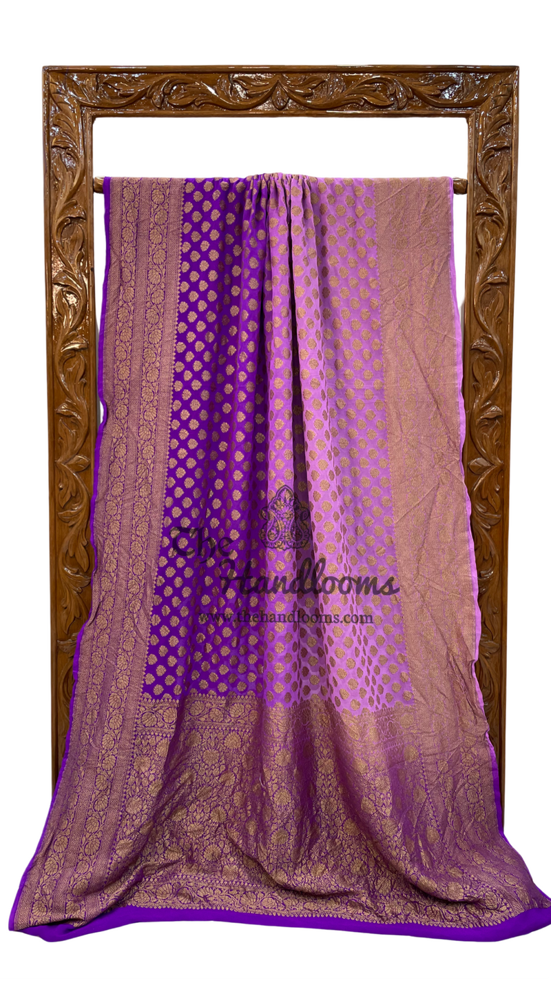 Khaddi Georgette Banarasi Saree -  Antique zari - The Handlooms