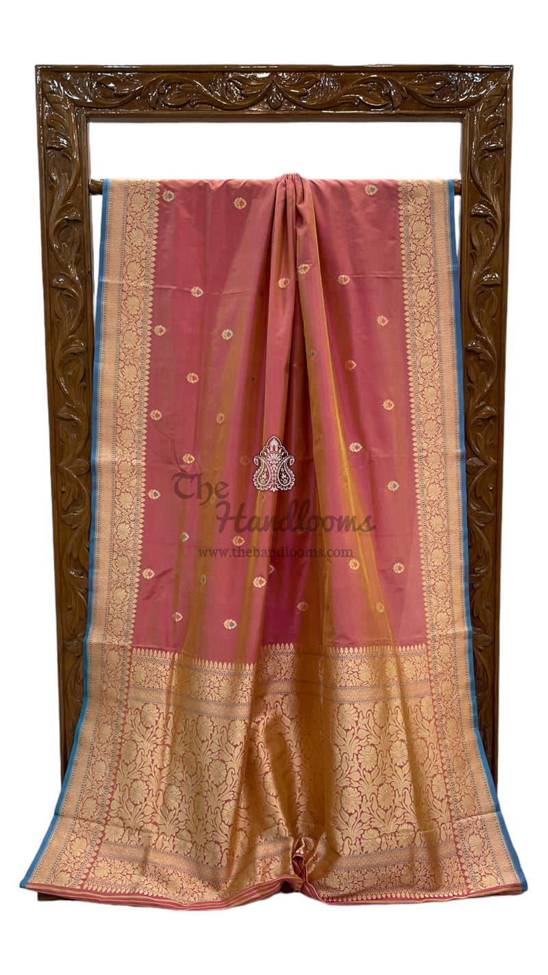 Pure Katan Silk Banarasi Handloom Saree - All over Kadua motifs With Meenakari - The Handlooms