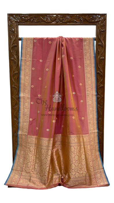 Pure Katan Silk Banarasi Handloom Saree - All over Kadua motifs With Meenakari