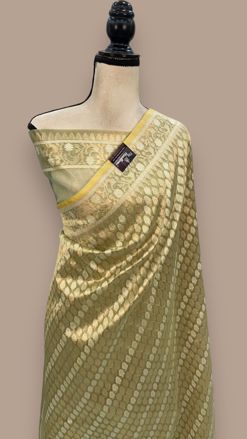 Pure Tissue Reshmi zari Banarasi Saree - The Handlooms