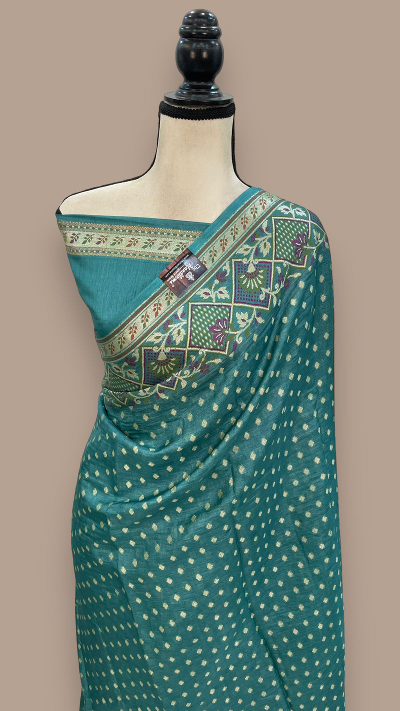 Pure Tussar Silk Handloom Banarasi Saree - The Handlooms