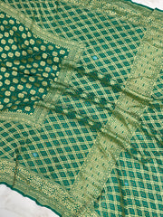 Pure Georgette Banarasi Bandhej Handloom Saree - The Handlooms