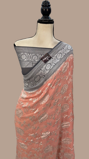 Pure Khaddi Georgette Handloom Banarasi Saree - The Handlooms
