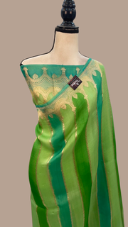 Pure Kora Handloom Banarasi Saree -Rangkat - The Handlooms