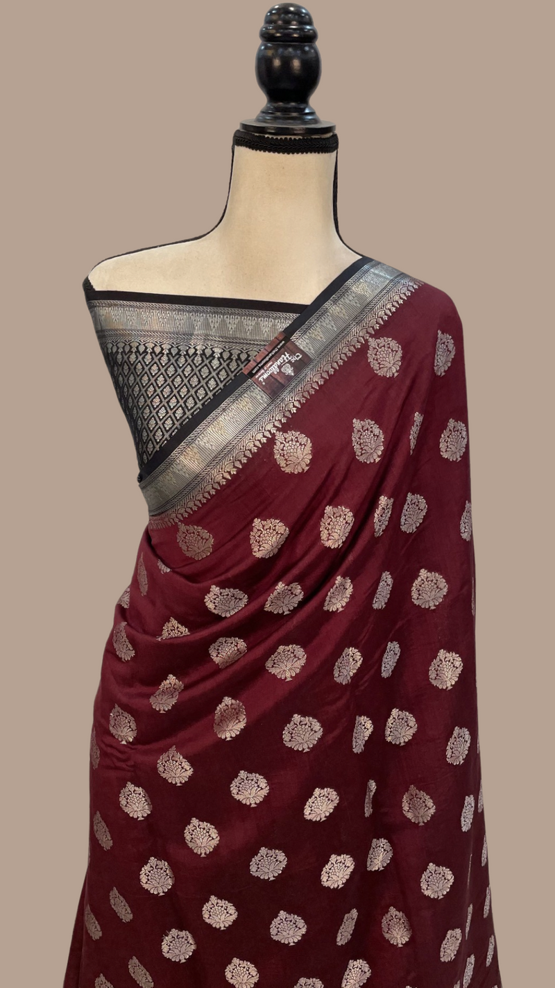 Pure Chiniya Silk Handloom Banarasi Saree - The Handlooms
