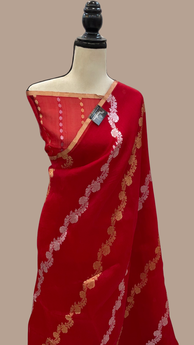 Pure Kora Handloom Banarasi Saree - The Handlooms
