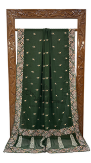 Pure Georgette Chikankari Handloom Banarasi Saree - The Handlooms