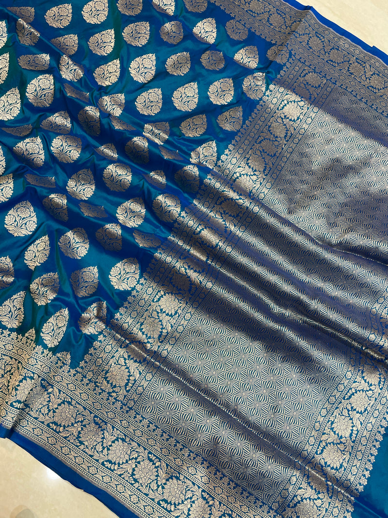 Pure Katan Silk Banarasi Handloom Saree - All Over Jaal Work - The Handlooms
