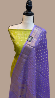 Pure Chanderi Cotton Banarasi Dress material - The Handlooms