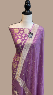 Pure Khaddi Georgette Banarasi Dress material - The Handlooms
