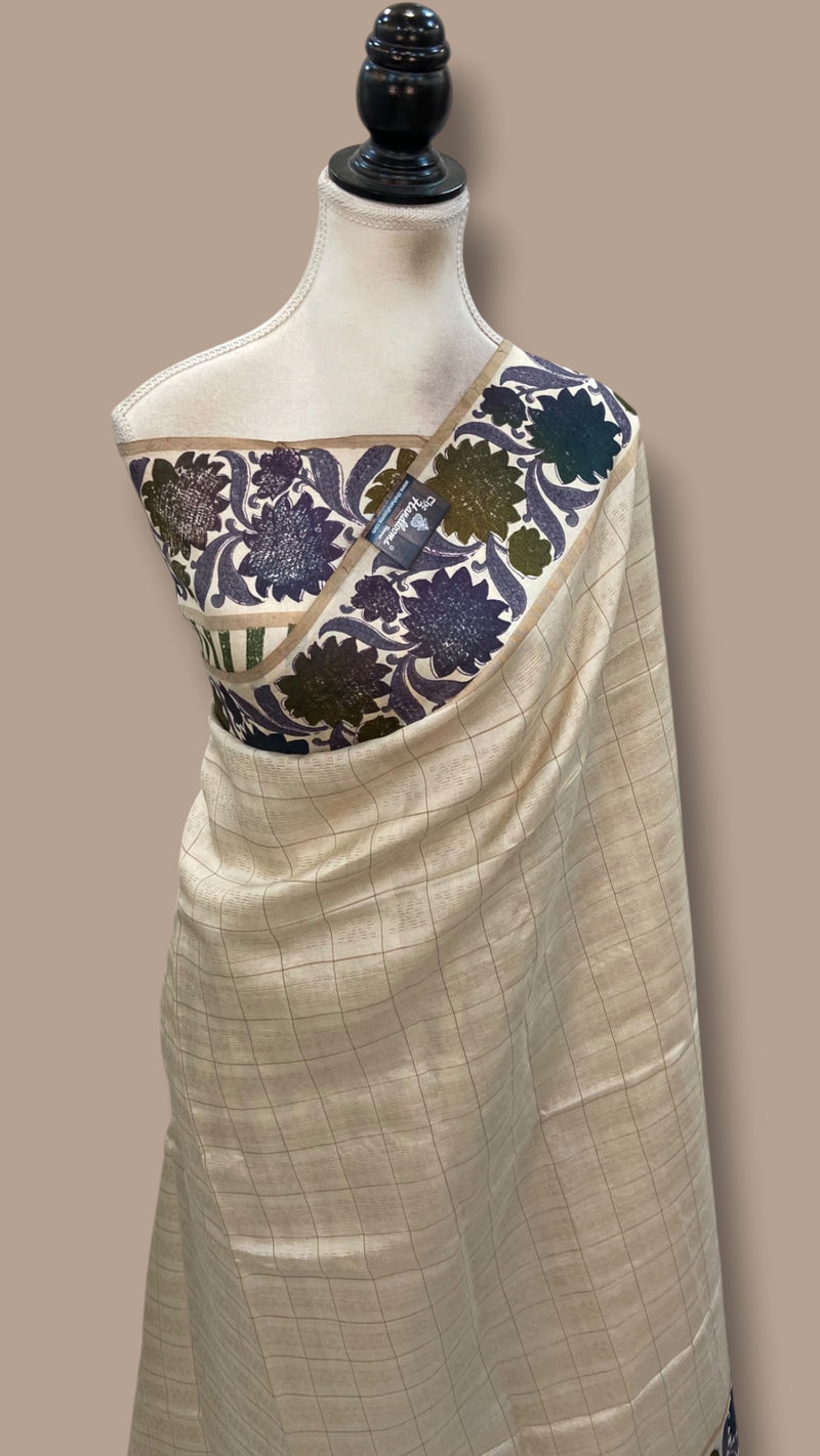 Pure Tussar Silk Handloom Banarasi Saree