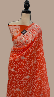 Organza Chikankari Handloom Banarasi Saree - The Handlooms