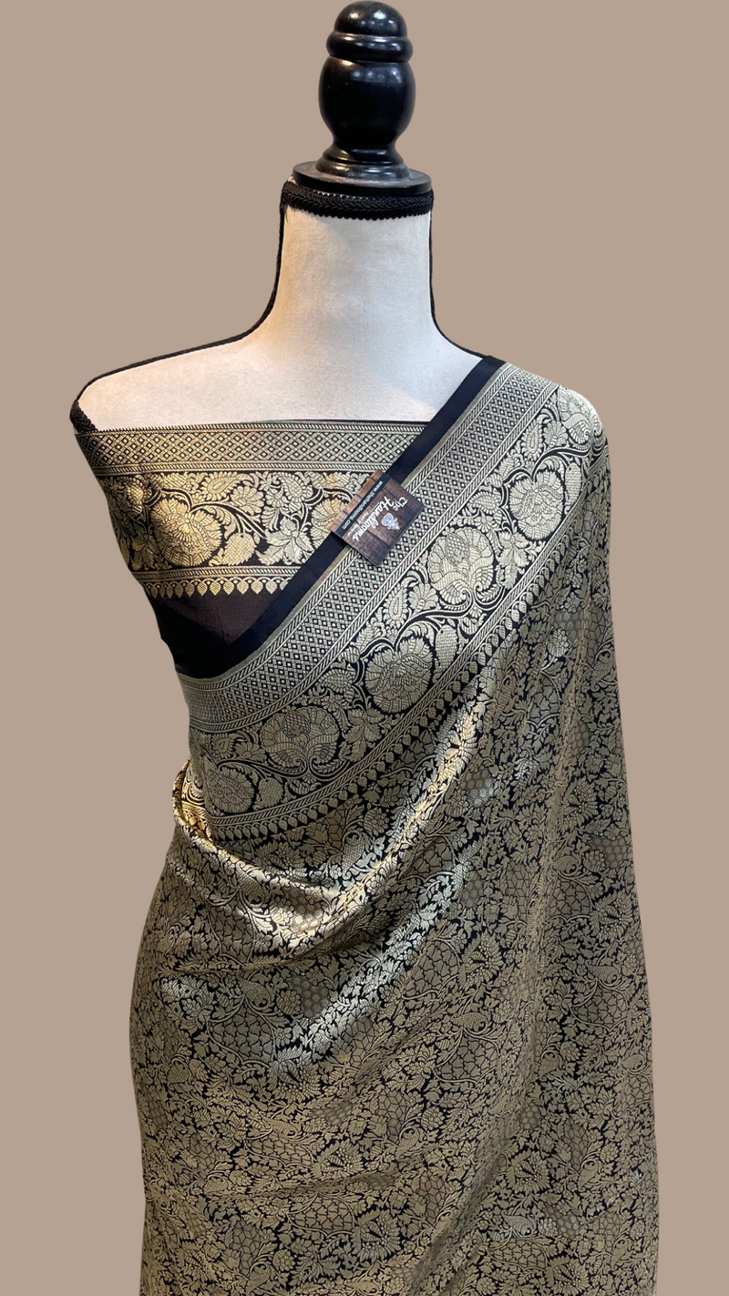 Pure Katan Silk Banarasi Handloom Saree - Tanchui Brocade - The Handlooms