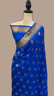 Pure Katan Silk Banarasi Handloom Saree - All over Jaal work - The Handlooms