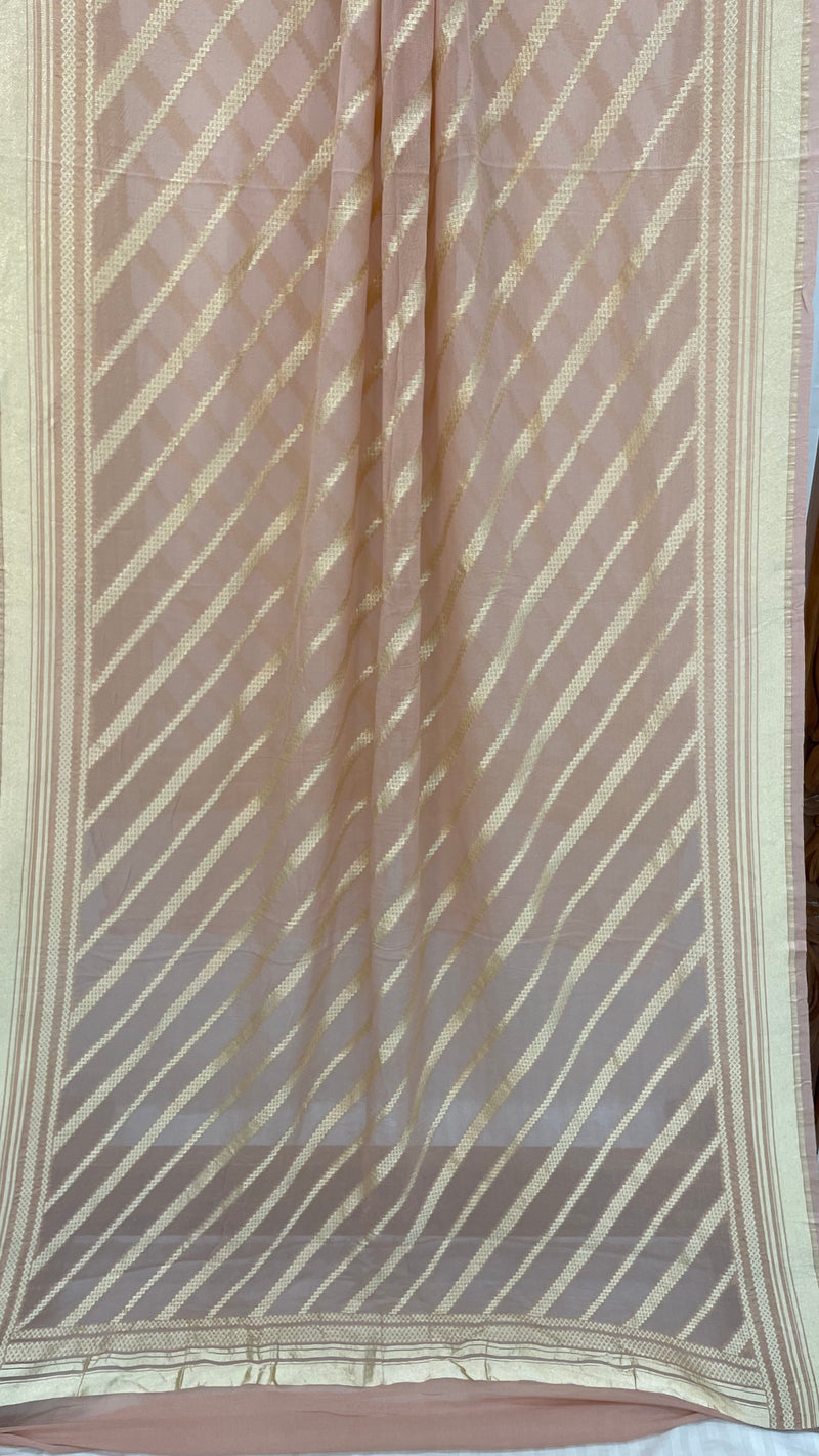 Pure Khaddi Georgette Dupatta - water zari - The Handlooms