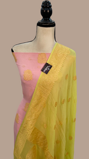 Pure Khaddi Georgette Banarasi Dress material - The Handlooms