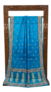 Tussar Silk Handloom Banarasi Saree With Chikankari - The Handlooms