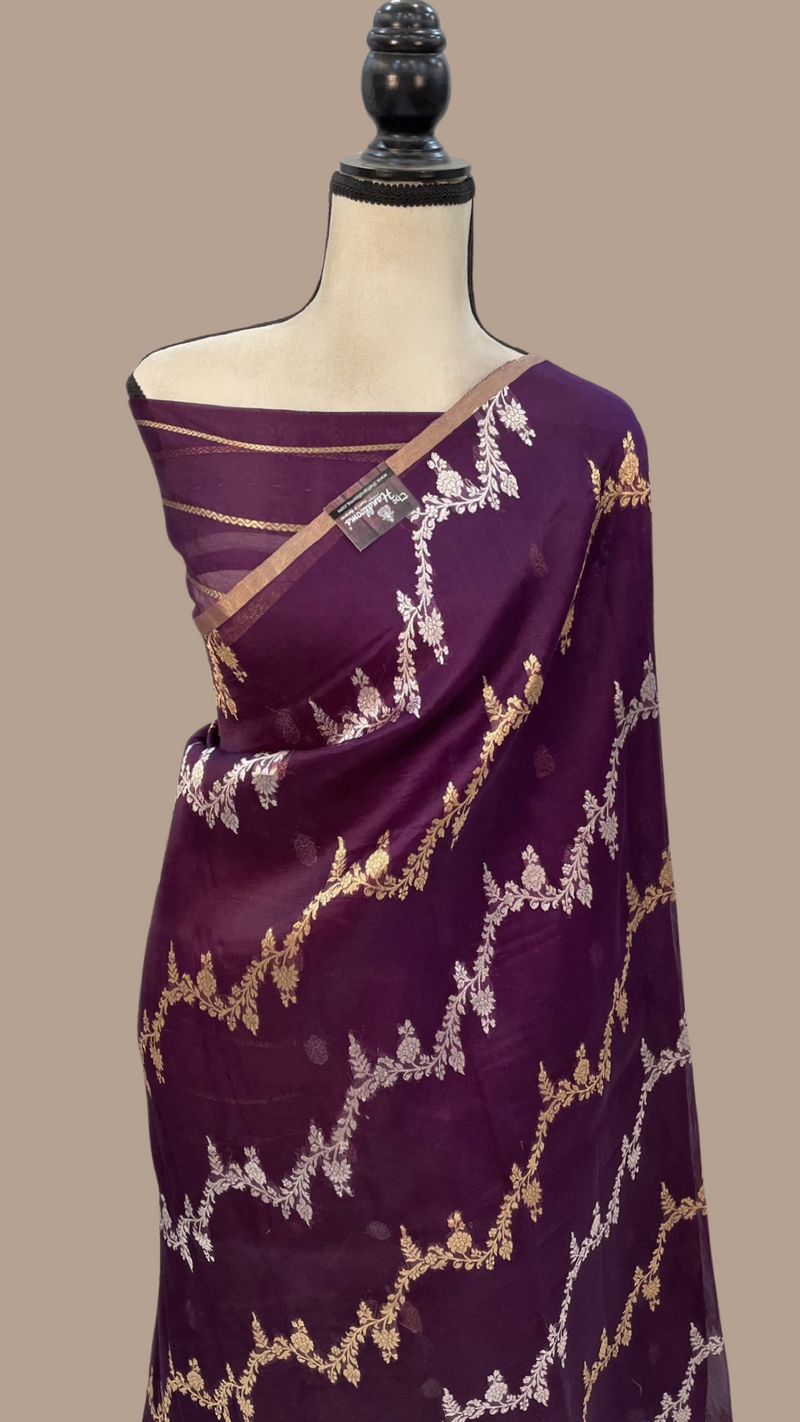 Pure Kora Handloom Banarasi Saree - The Handlooms