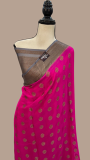 Pure Chiffon Khaddi Banarasi Saree - The Handlooms