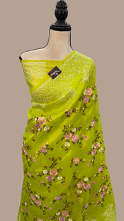 Organza Chikankari Handloom Banarasi Saree - The Handlooms