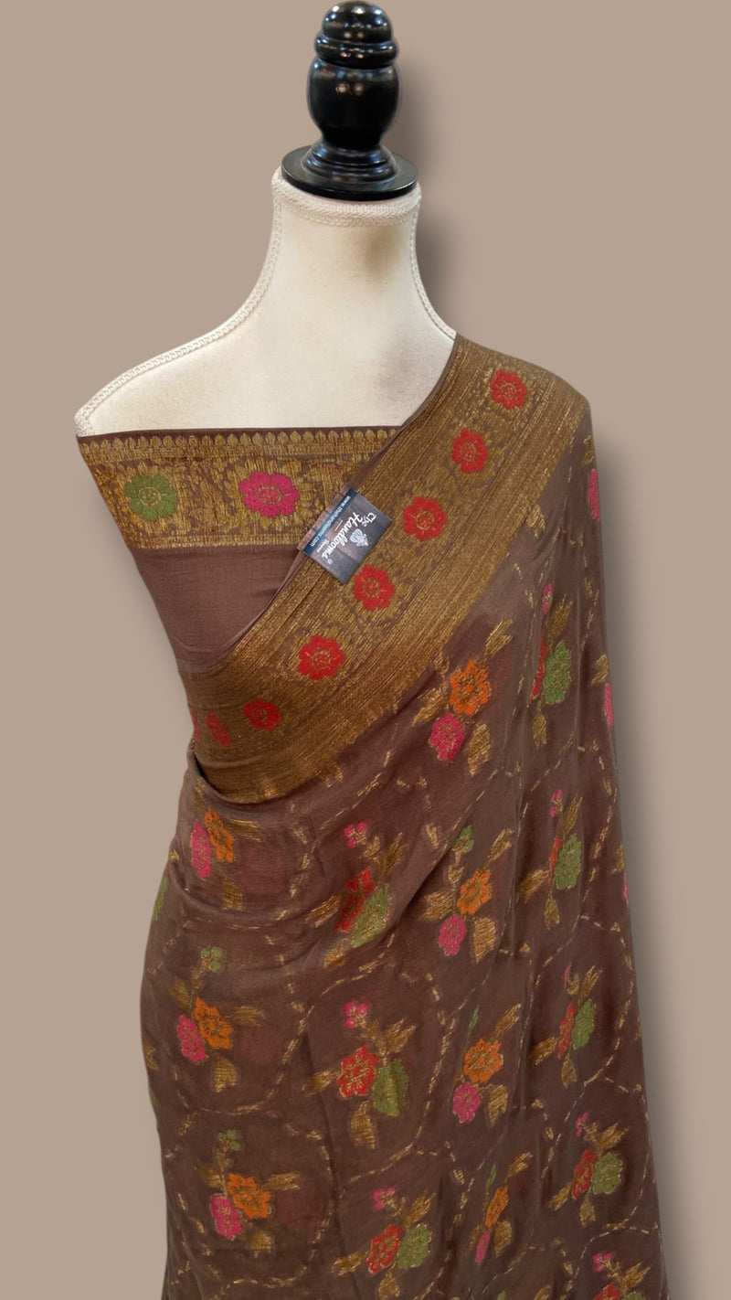 Pure Chiffon Khaddi Banarasi Saree