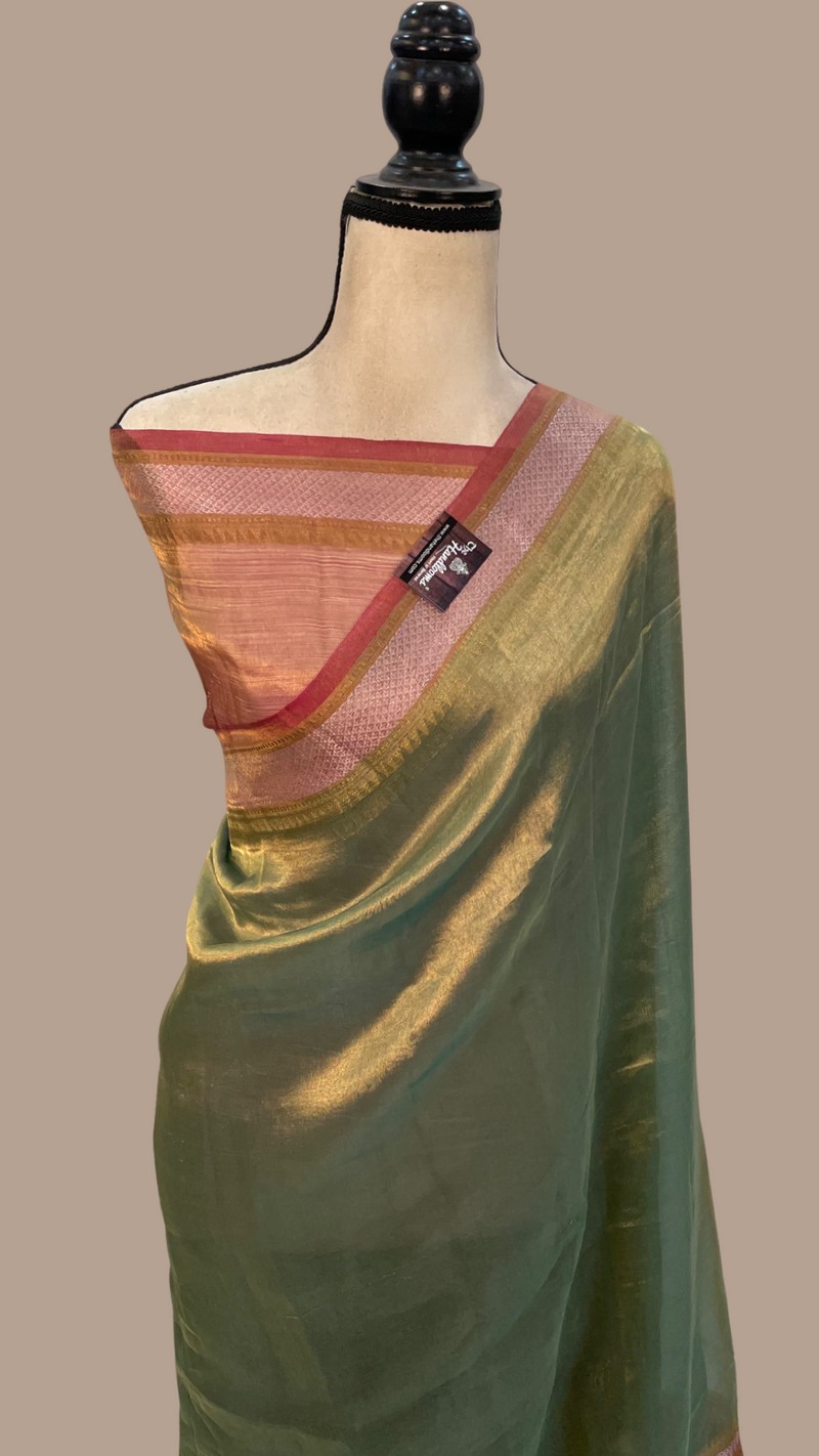 Pure Kora Tissue Handloom Banarasi Saree - The Handlooms