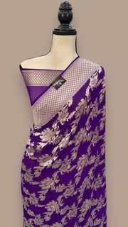 Khaddi Georgette Handloom Banarasi Saree - The Handlooms