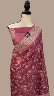 Tussar Silk Handloom Banarasi Saree With Chikankari - The Handlooms