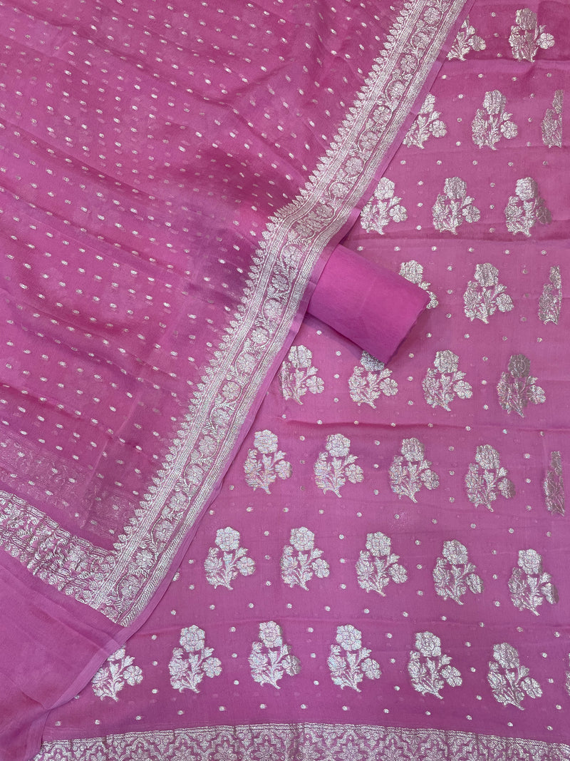 Khaddi Georgette Banarasi Dress material - The Handlooms