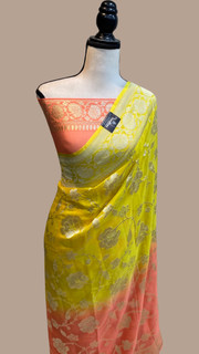 Khaddi Georgette Handloom Banarasi Saree - The Handlooms