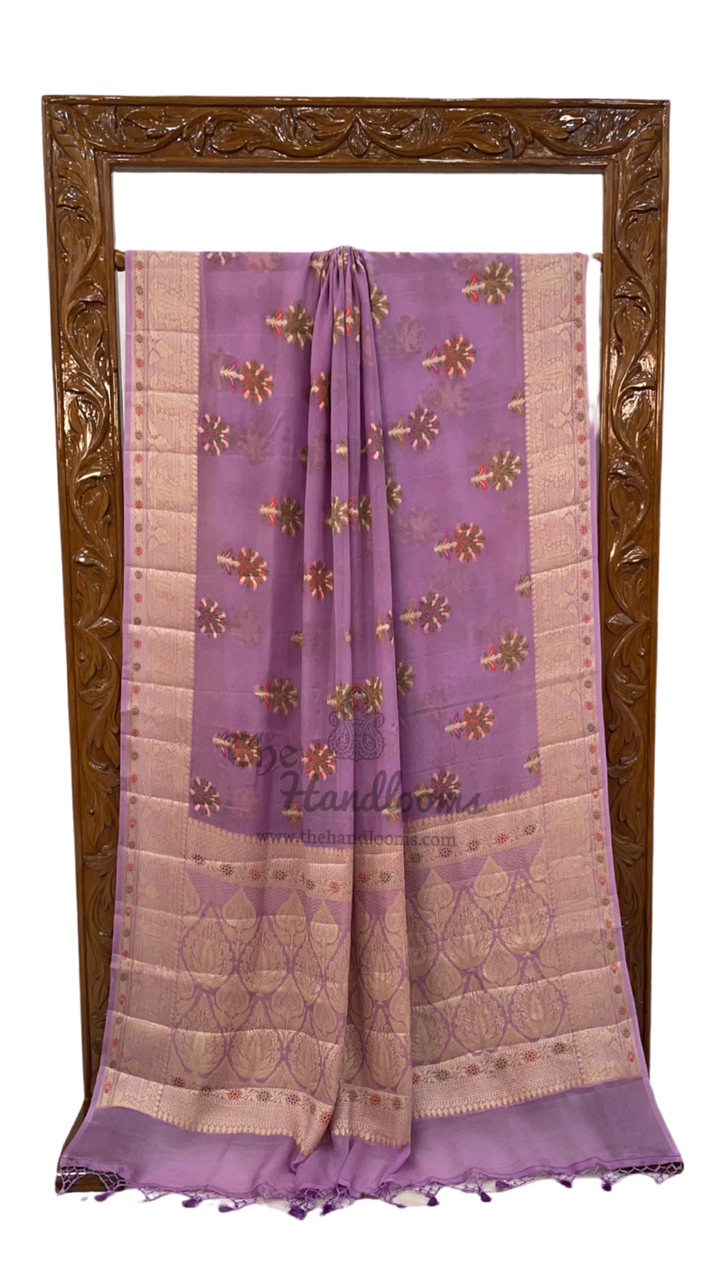 Pure Chiffon Khaddi Banarasi Saree - The Handlooms