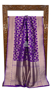 Pure Katan Silk Banarasi Handloom Saree - All Over Jaal Work - The Handlooms