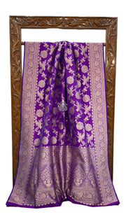 Pure Katan Silk Banarasi Handloom Saree - All Over Jaal Work - The Handlooms