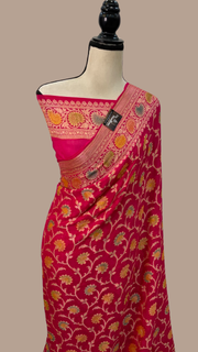 Pure Chiffon Khaddi Banarasi Saree - The Handlooms