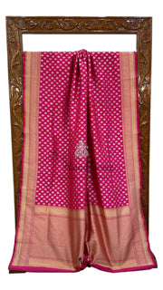 Pure Katan Silk Banarasi Handloom Saree - All over Sona Roopa Jaal work - The Handlooms