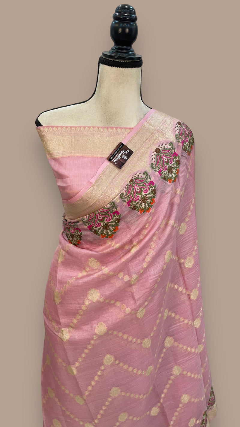 Pure Tussar Silk Handloom Banarasi Saree - The Handlooms