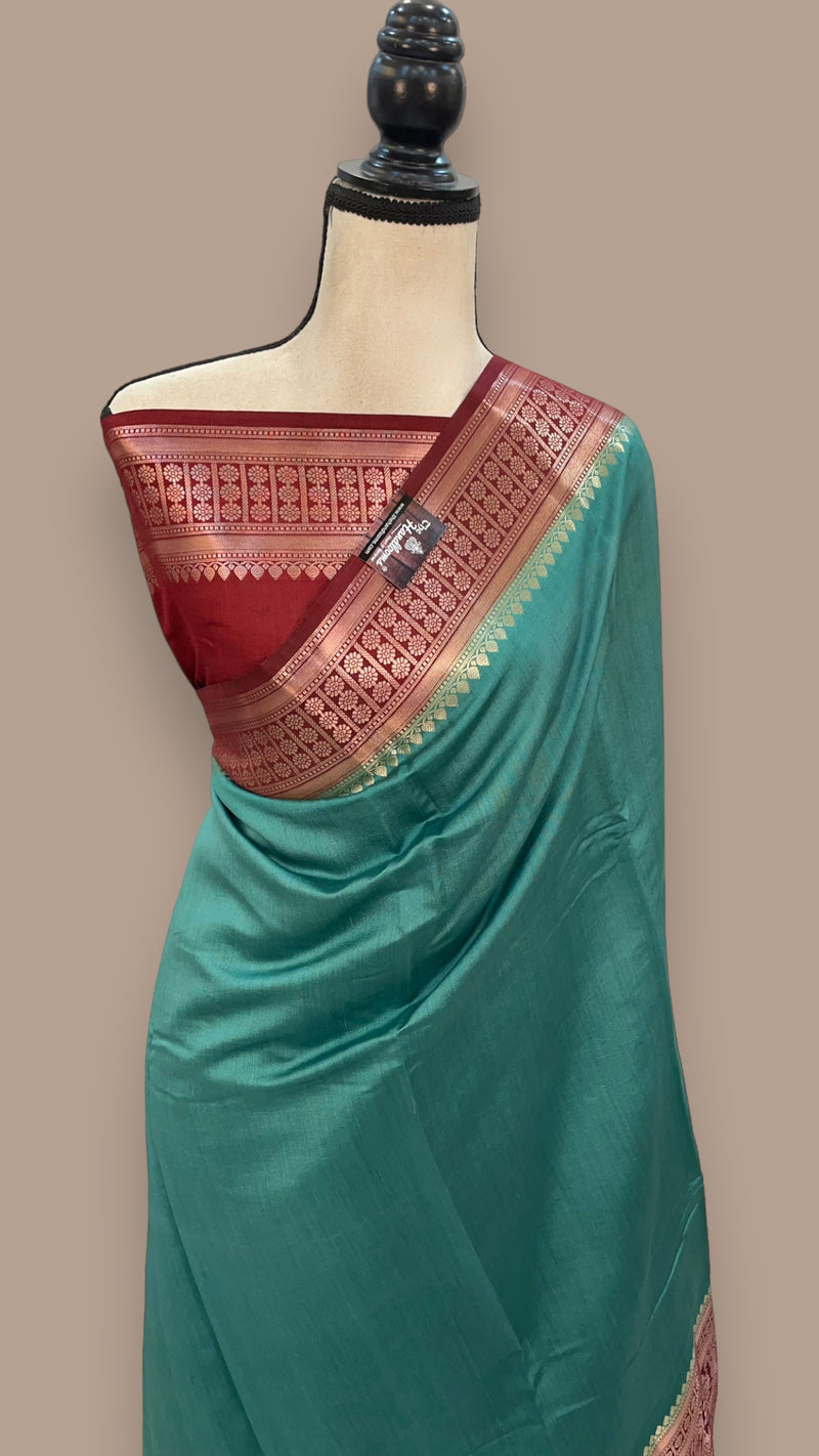 Pure Chiniya Silk Khaddi Handloom Banarasi Saree - The Handlooms