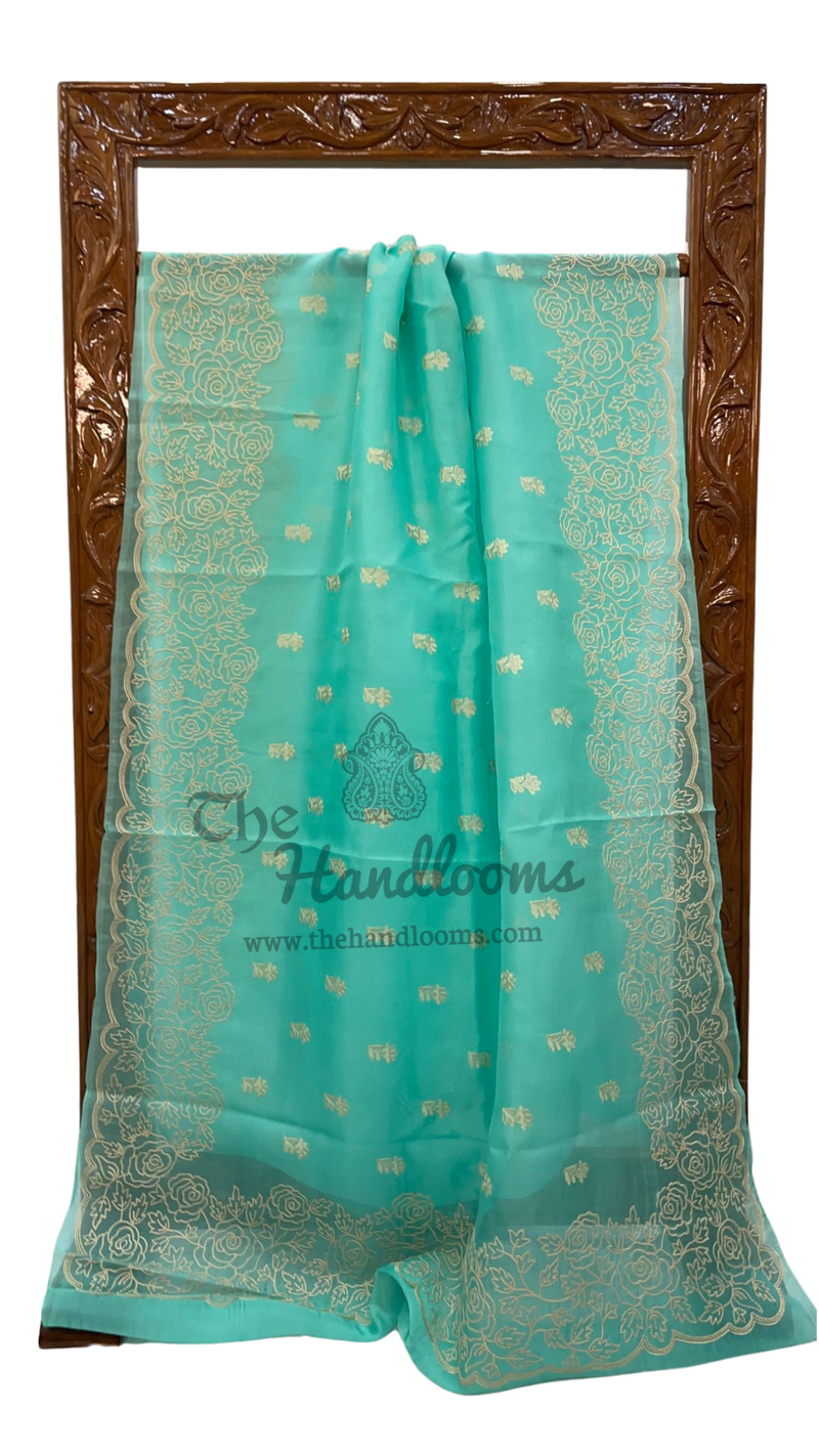 Organza Chikankari Handloom Banarasi Saree - The Handlooms