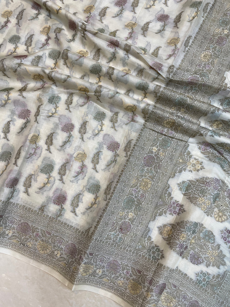 Pure Butter Crepe Banarasi Saree - The Handlooms