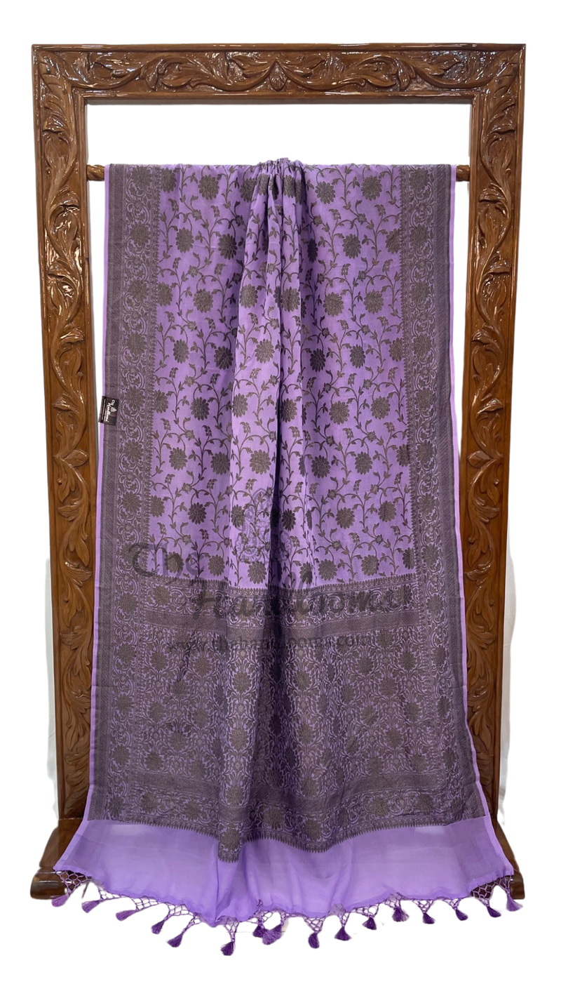 Khaddi Georgette Banarasi Saree -  Antique zari - The Handlooms