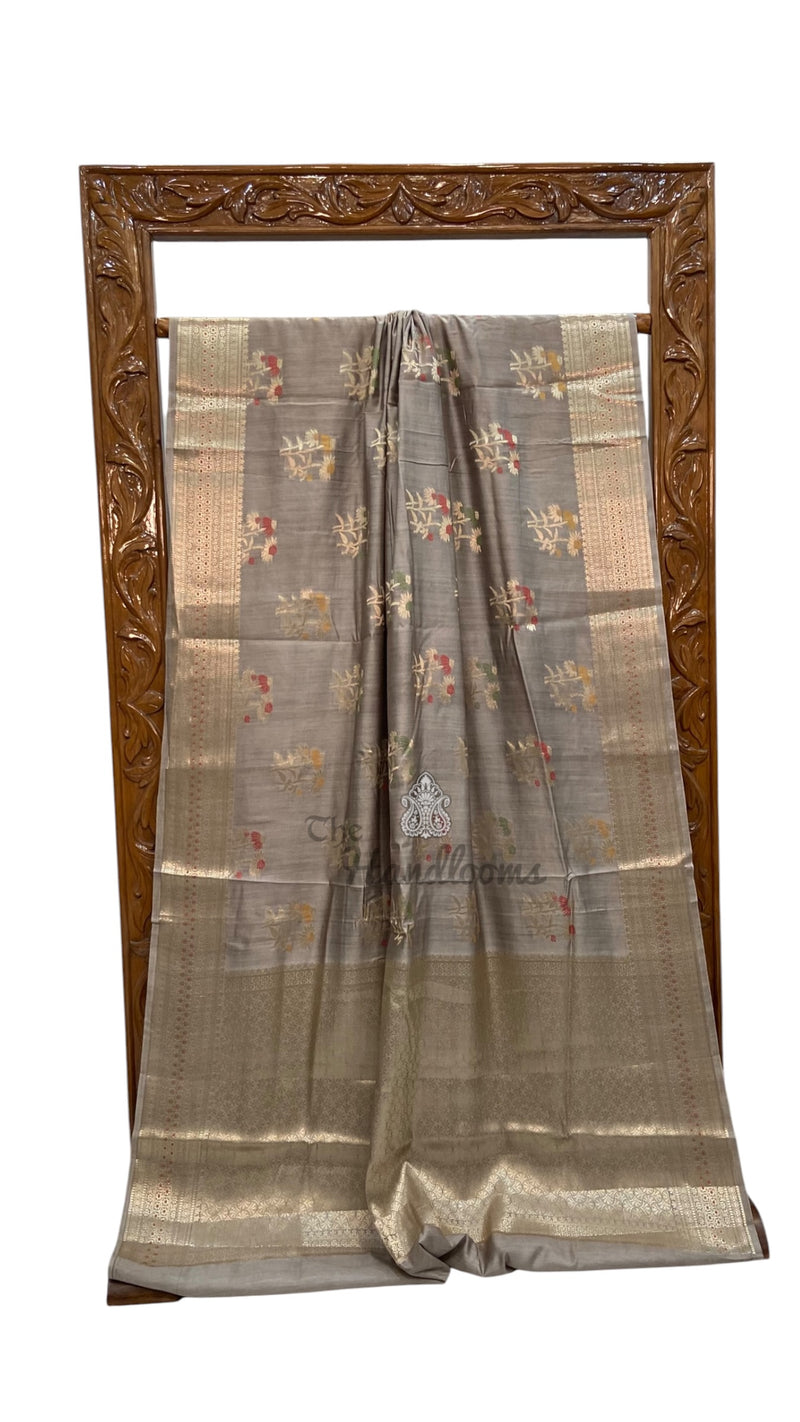 Pure Chiniya Malda Silk Handloom Banarasi Saree