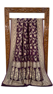 Pure Katan Silk Banarasi Handloom Saree - All Over Jaal Work - The Handlooms