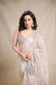 Shraddha kapoor's Pure Kora Tissue Handloom Banarasi Saree - The Handlooms
