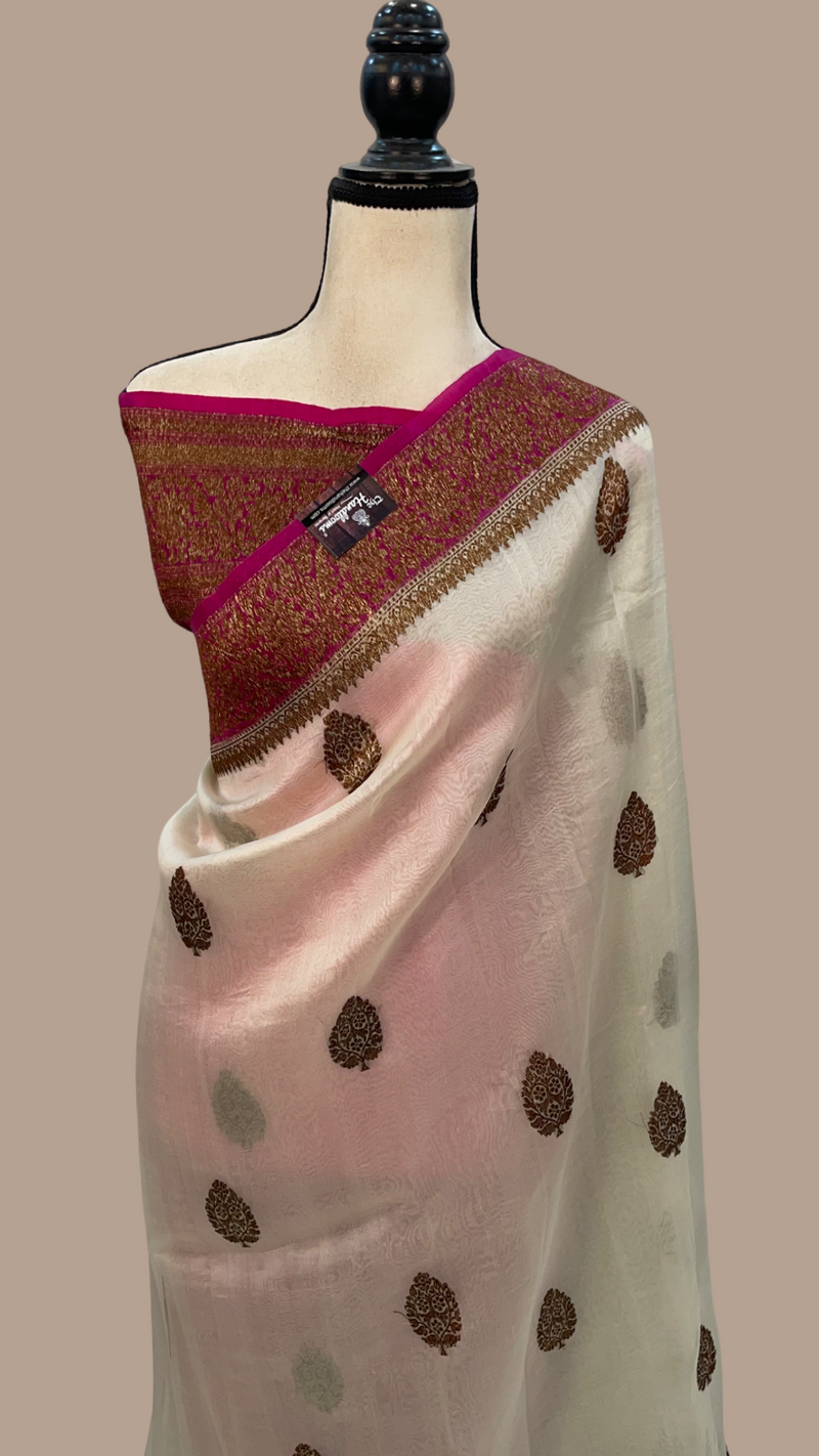Pure Kora Handloom Banarasi Saree - The Handlooms