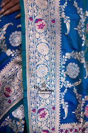 Pure Katan Silk Banarasi Handloom Saree - All over Jaal work with Meenakari - The Handlooms